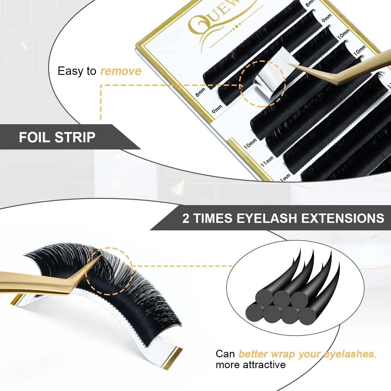 0.07 QUEWEL Easy Fan Volume Lash Extensions
