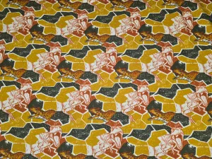 1.35M REMNANT MUSTARD DINO BRUSHED FRENCH TERRY SALE