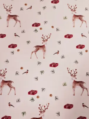 1.7M REMNANT CREAM REINDEERS BRUSHED FRENCH TERRY