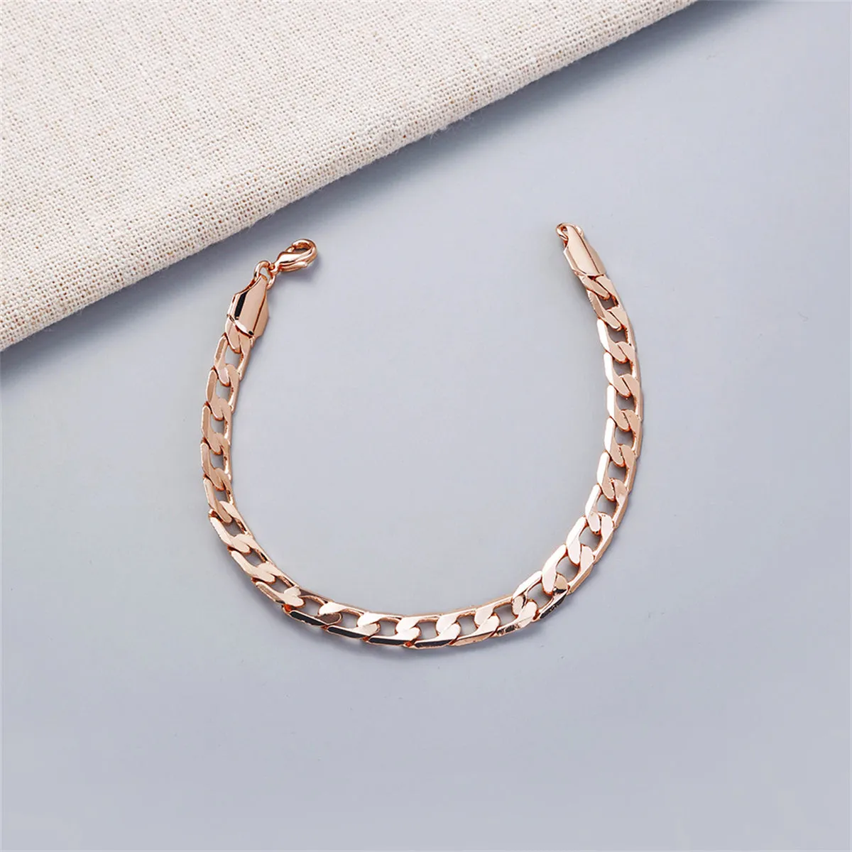 18K Rose Gold-Plated Curb Chain Bracelet