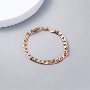 18K Rose Gold-Plated Curb Chain Bracelet