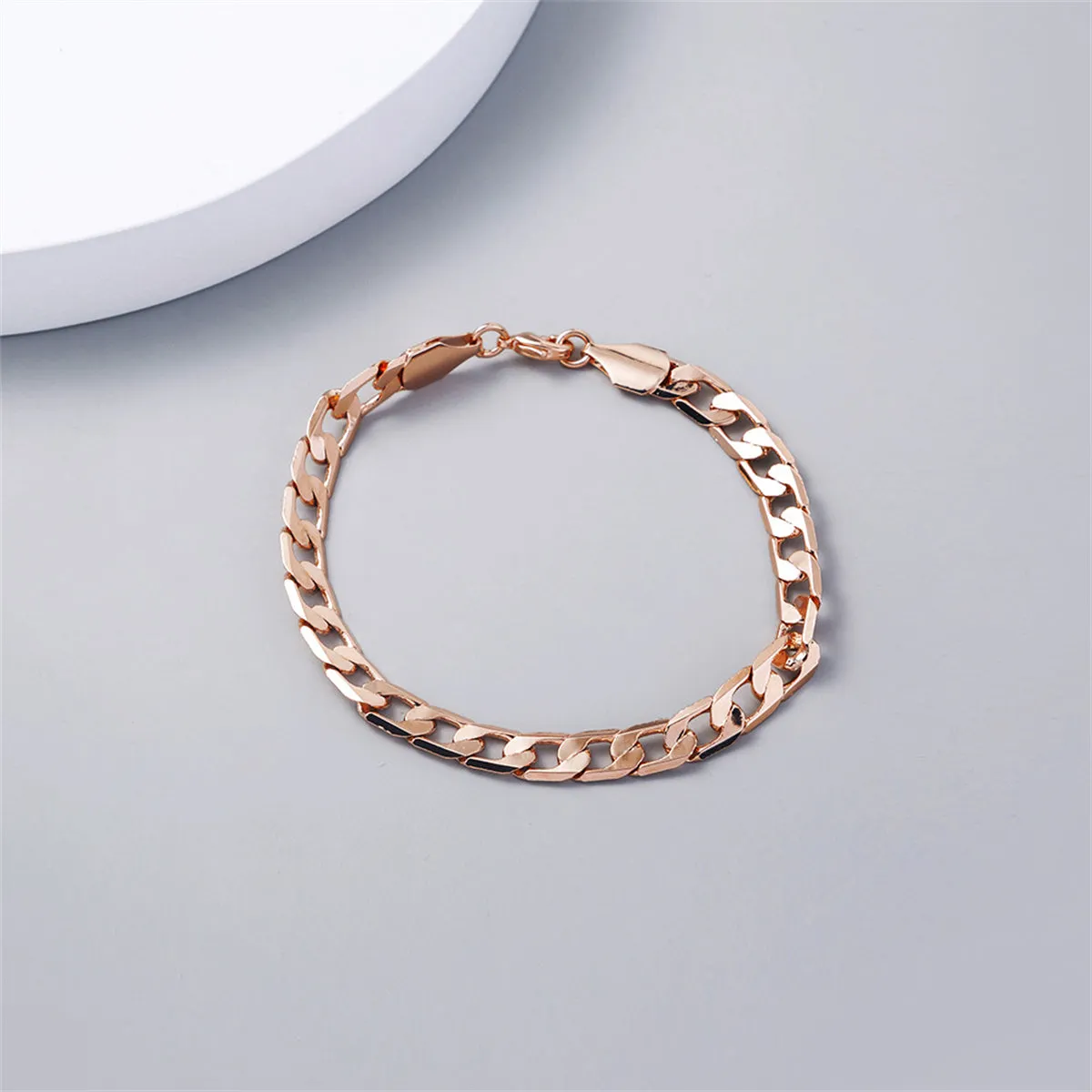 18K Rose Gold-Plated Curb Chain Bracelet