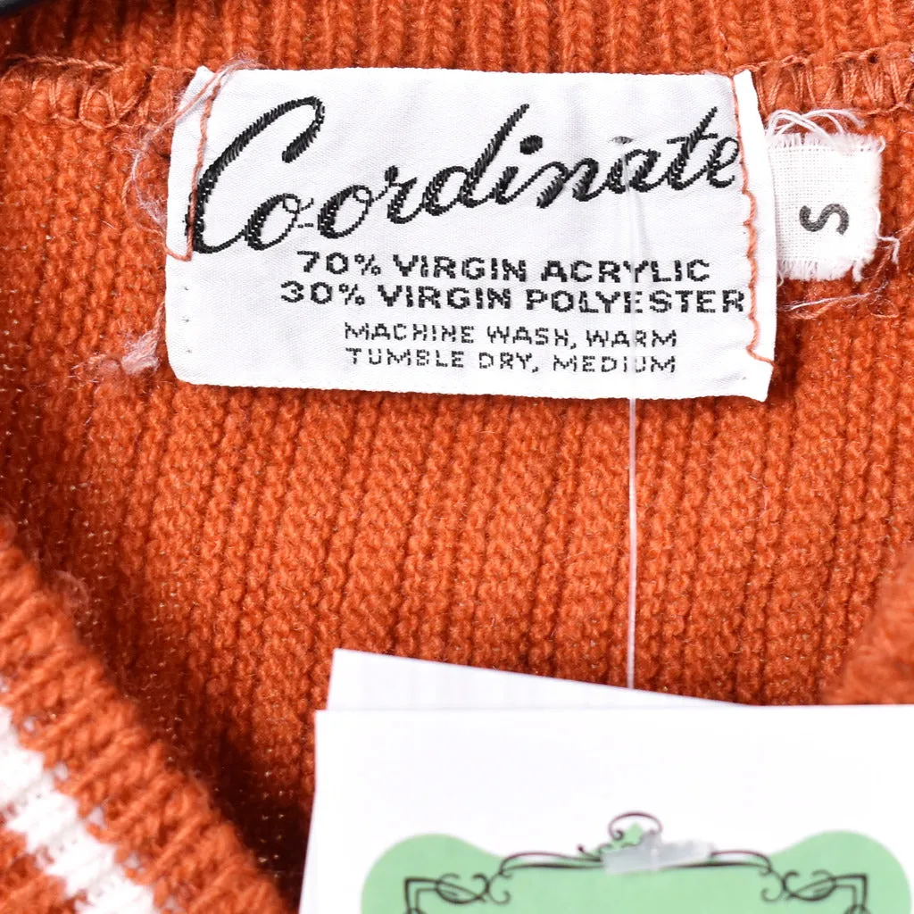 1960s Rust V Neck Sweater Vest