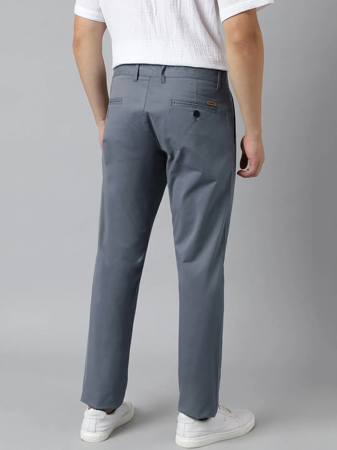2 Way Stretch Pleated Chinos in Slate Grey- Comfort Fit