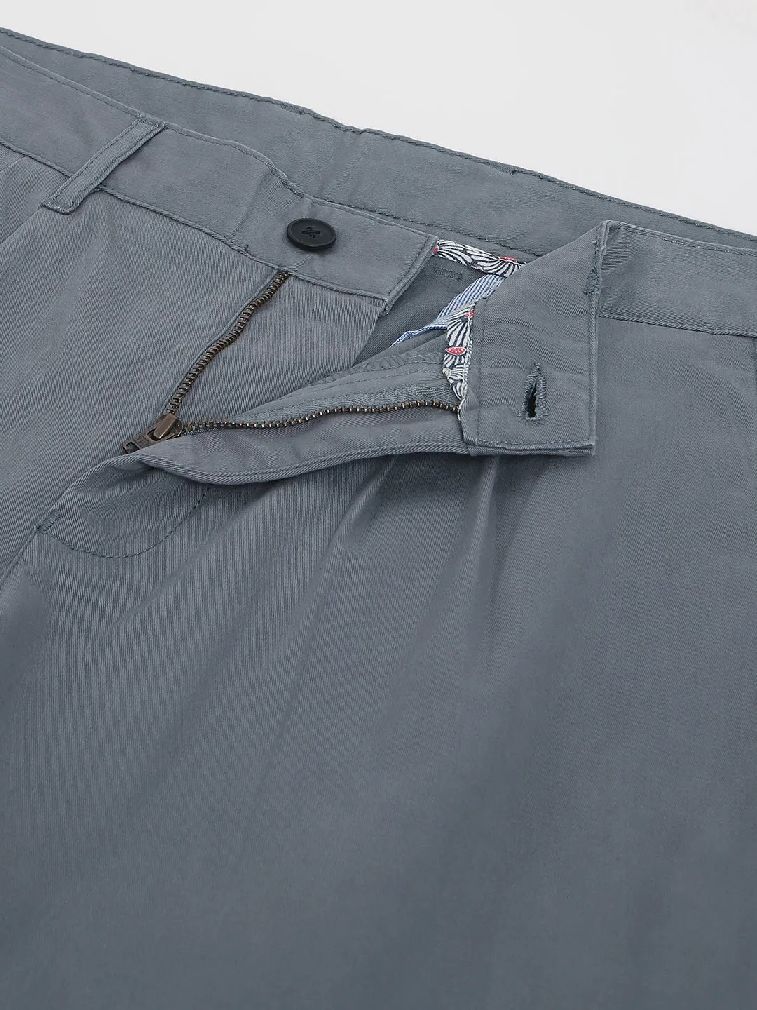 2 Way Stretch Pleated Chinos in Slate Grey- Comfort Fit