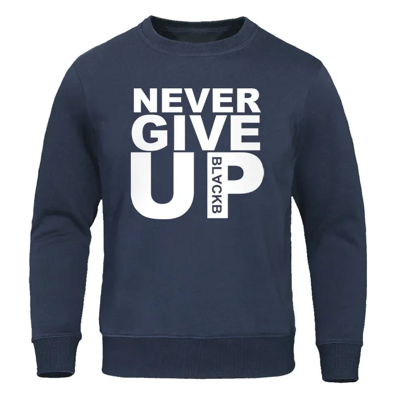 2022 Autumn Winter Men Casual Hoodie You'll Never Walk Alone Never Give Up Sweatshirts Mens Hoodies Fleece Pullovers Streetwear