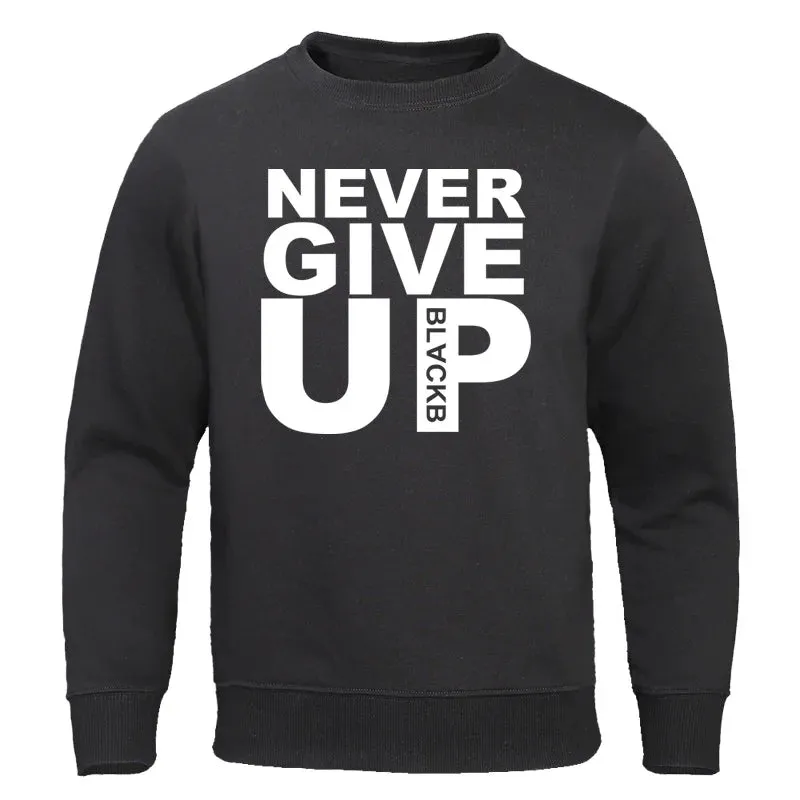 2022 Autumn Winter Men Casual Hoodie You'll Never Walk Alone Never Give Up Sweatshirts Mens Hoodies Fleece Pullovers Streetwear