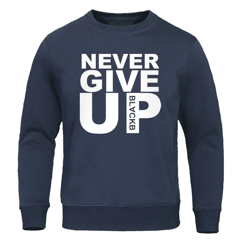 2022 Autumn Winter Men Casual Hoodie You'll Never Walk Alone Never Give Up Sweatshirts Mens Hoodies Fleece Pullovers Streetwear