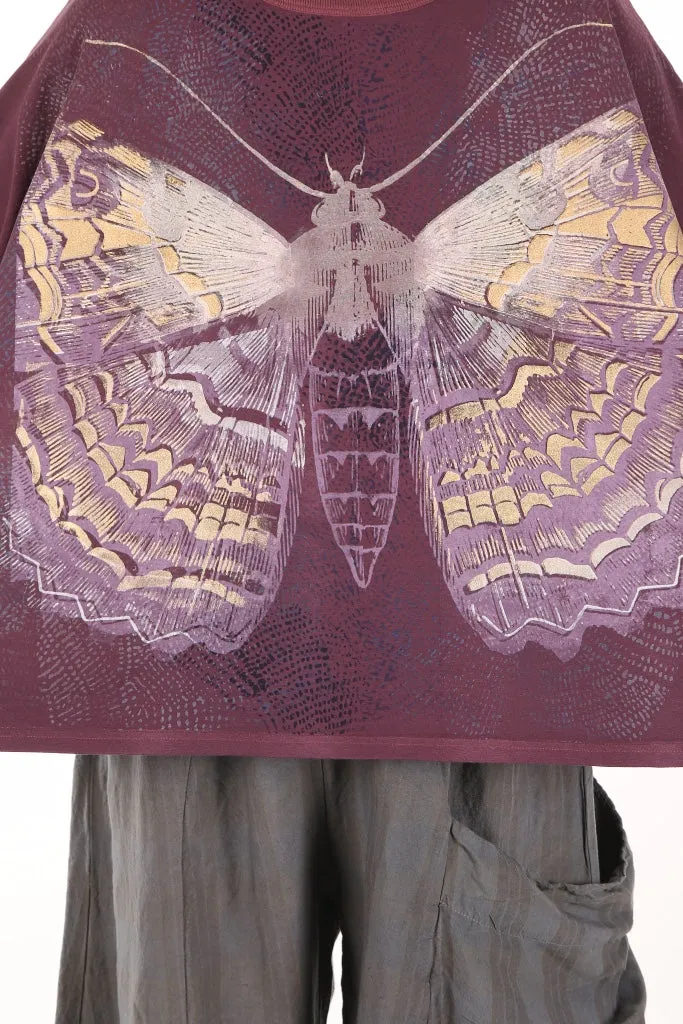 2266C Square Pullover Plum Rose Printed-Charaxes