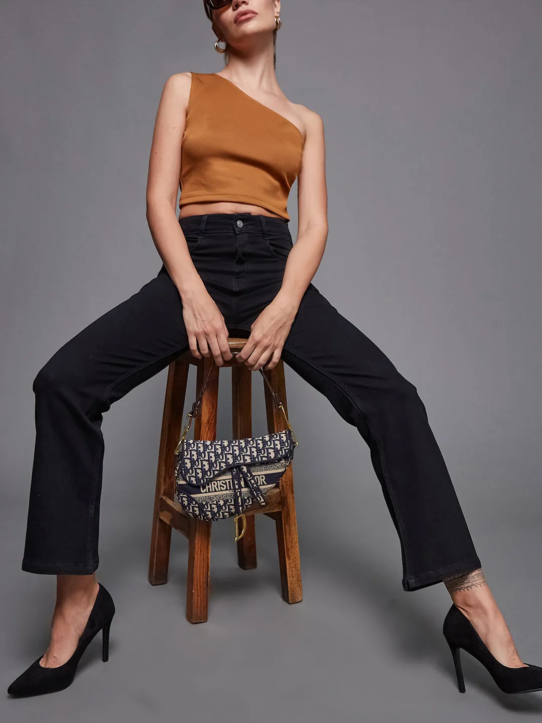 24/7 Comfort Black Bootcut High-Rise Stretchable Denim Jeans