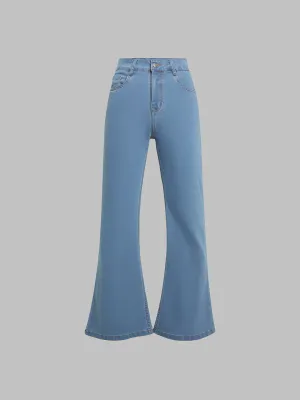 24/7 Comfort Light Blue Bootcut High-Rise Stretchable Denim Jeans