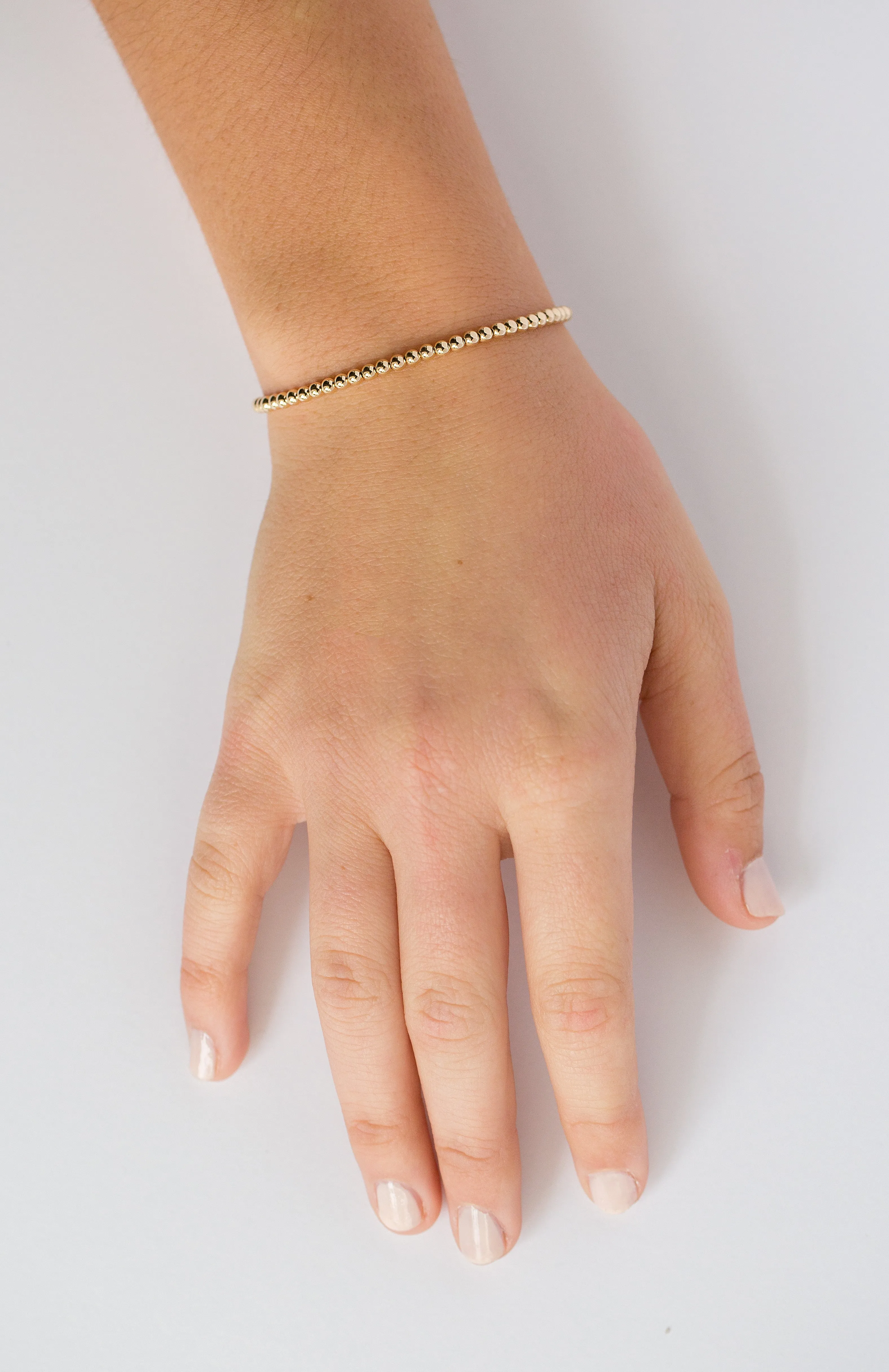 3mm 14k Yellow Gold Filled Bead Bracelet
