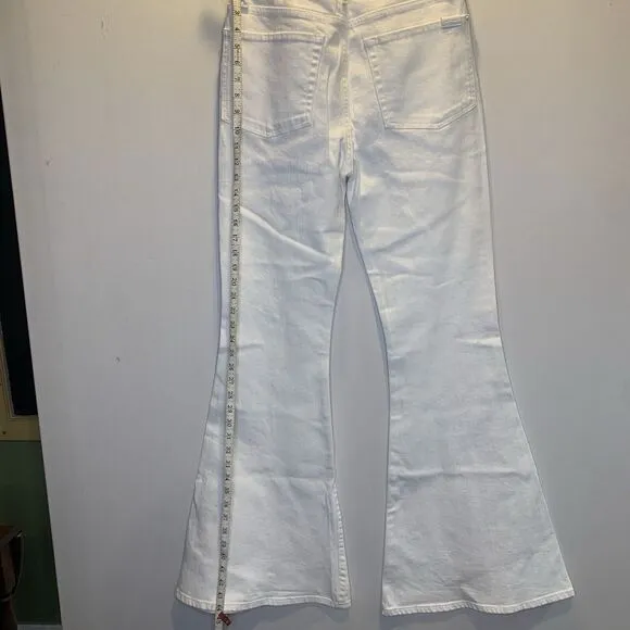 7 For All Mankind Mega Flare Jeans Womens 30 high Rise White