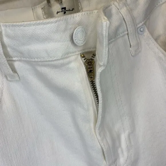 7 For All Mankind Mega Flare Jeans Womens 30 high Rise White