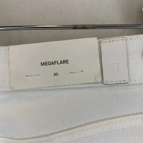 7 For All Mankind Mega Flare Jeans Womens 30 high Rise White