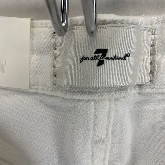 7 For All Mankind Mega Flare Jeans Womens 30 high Rise White