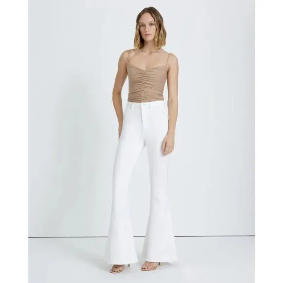 7 For All Mankind Mega Flare Jeans Womens 30 high Rise White