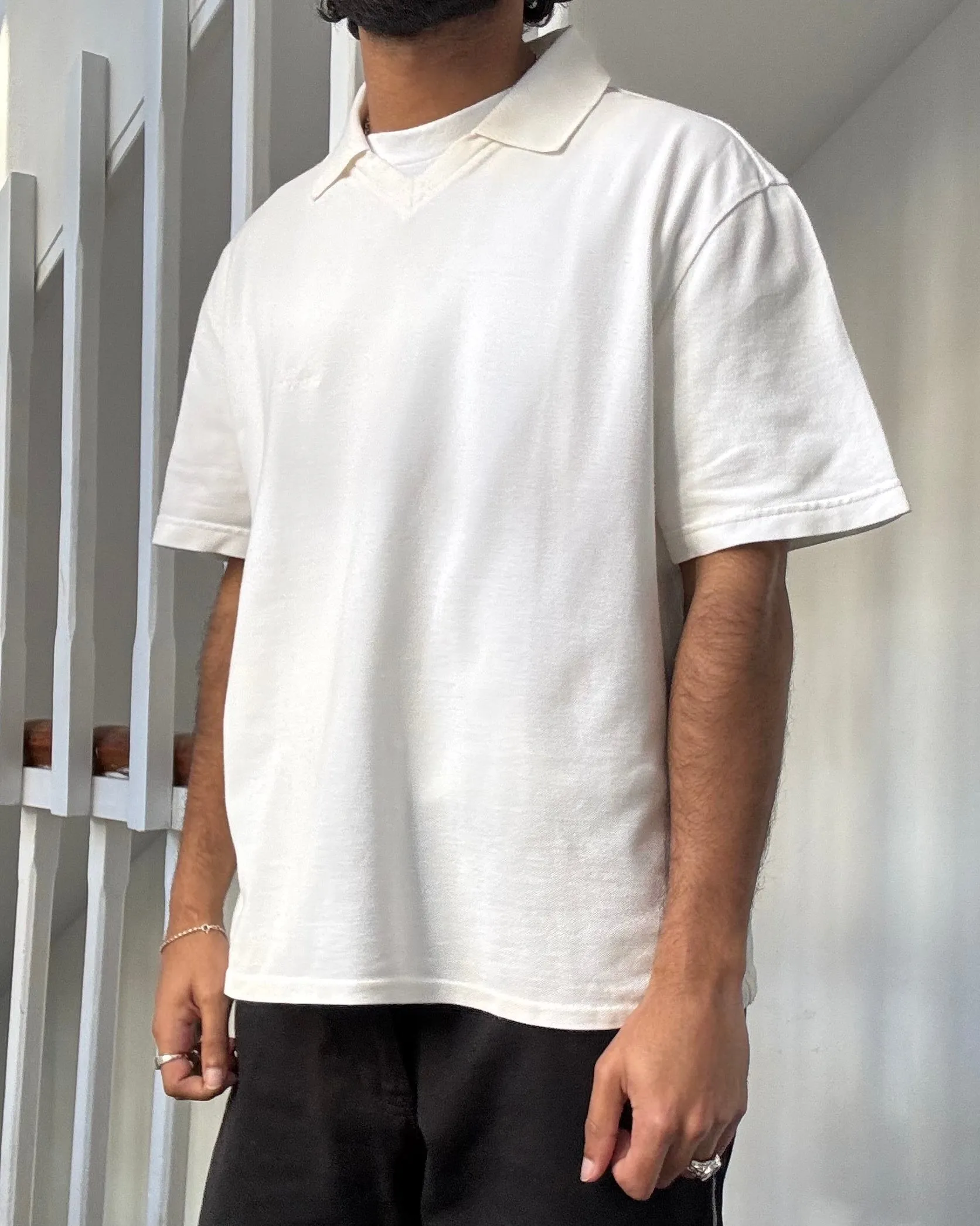 90s White Polo Shirt / Top (~M~)