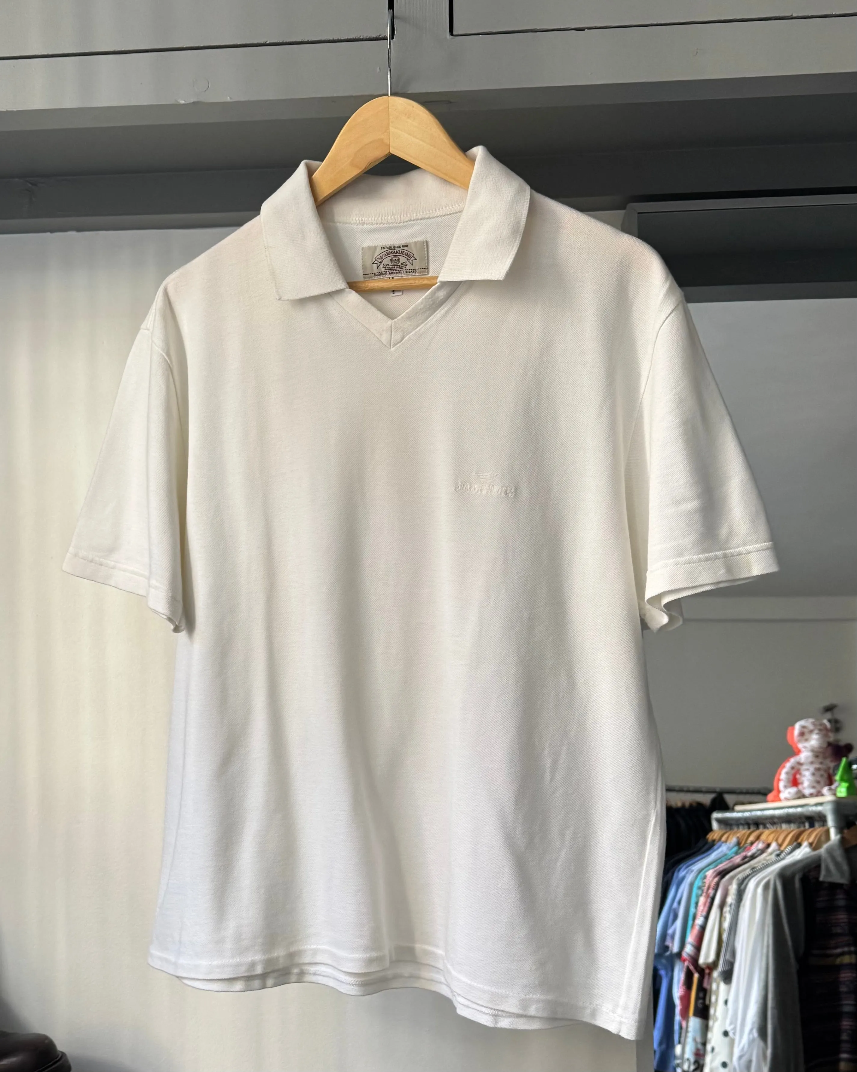 90s White Polo Shirt / Top (~M~)