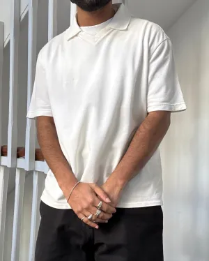 90s White Polo Shirt / Top (~M~)