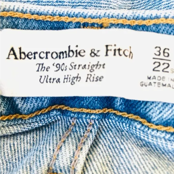 Abercrombie &amp; Fitch The '90s Straight Ultra High Rise Comfort Stretch Jean Sz 36