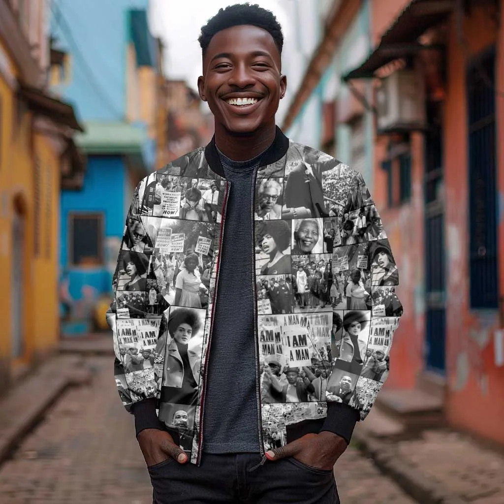 African Bomber Jacket Black Power Images DT02