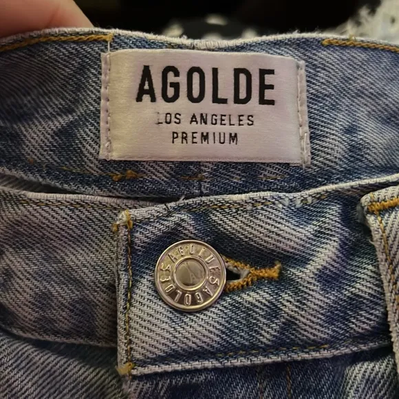 Agolde Cotton Cut Off Jeans Short 28