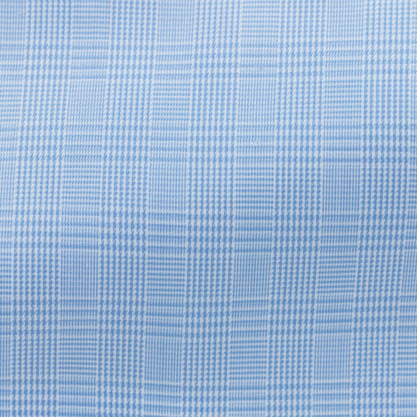 Albini Light Blue Glencheck Cotton Fine Twill