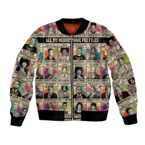 All My Heroes Have FBI Files Bomber Jacket Civil Rights Leaders DT02