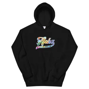 Aloha Script ~ Floral with White Border *ADULT HOODIE*