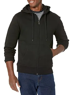 Amazon Essentials Men's Full-Zip Hooded Fleece Sweatshirt in Black