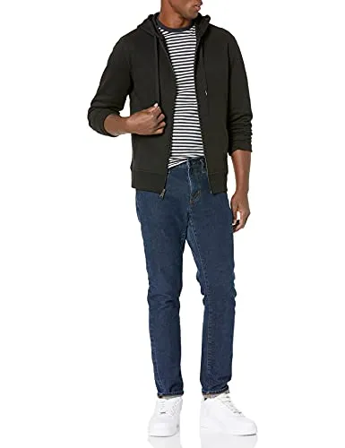 Amazon Essentials Men's Full-Zip Hooded Fleece Sweatshirt in Black