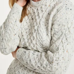Aran Sweater - Flecked Cream