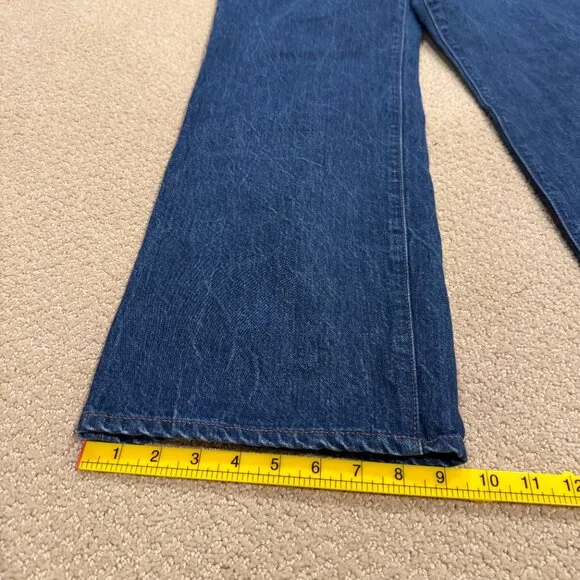 Aritzia Denim Forum Jeans Farrah Hi-Rise 70s Wide Leg Boho Dark Size 30 #114512