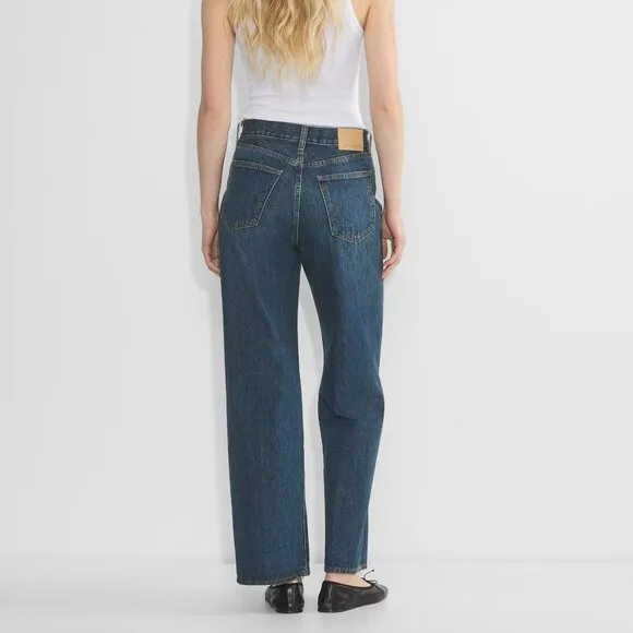 Aritzia Denim Forum Jeans Farrah Hi-Rise 70s Wide Leg Boho Dark Size 30 #114512