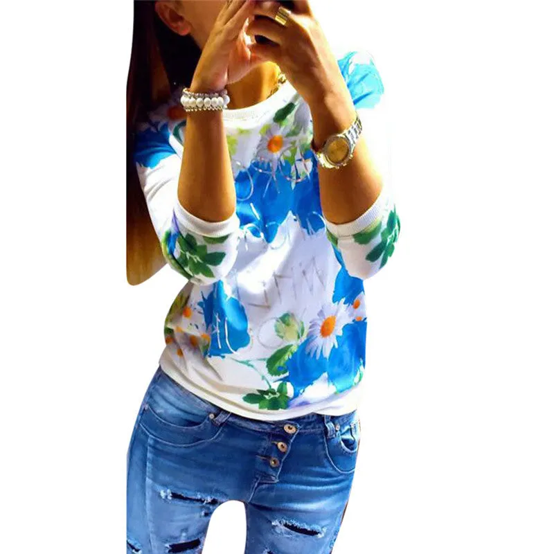 Autumn Fall Women Long Sleeve Printed Casual Hoodies Sweatshirt Girls Tops Womans Clothes