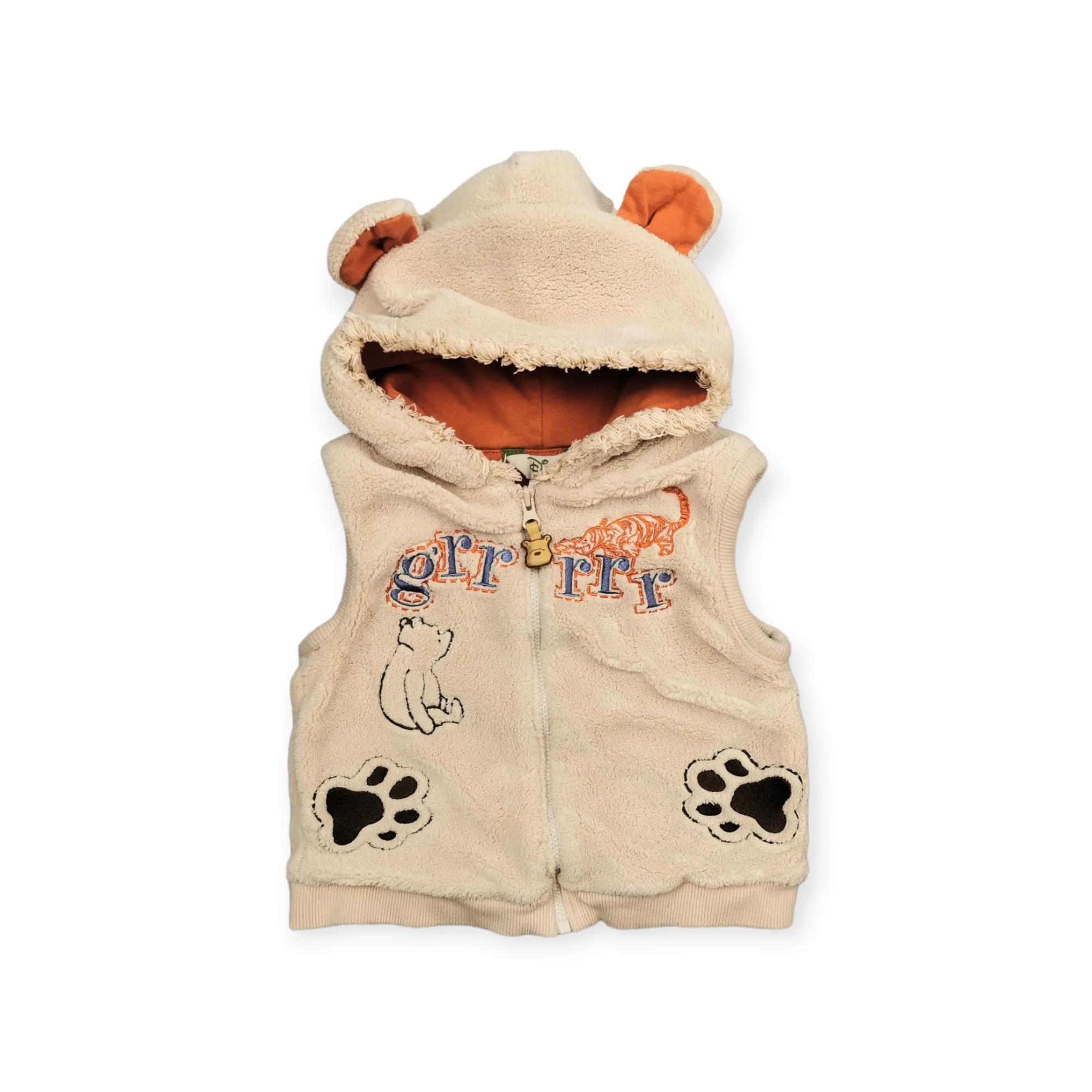 BABY BOY SIZE 18 MONTHS - DISNEY Baby, Thick Fleece, Hooded Vest EUC B39
