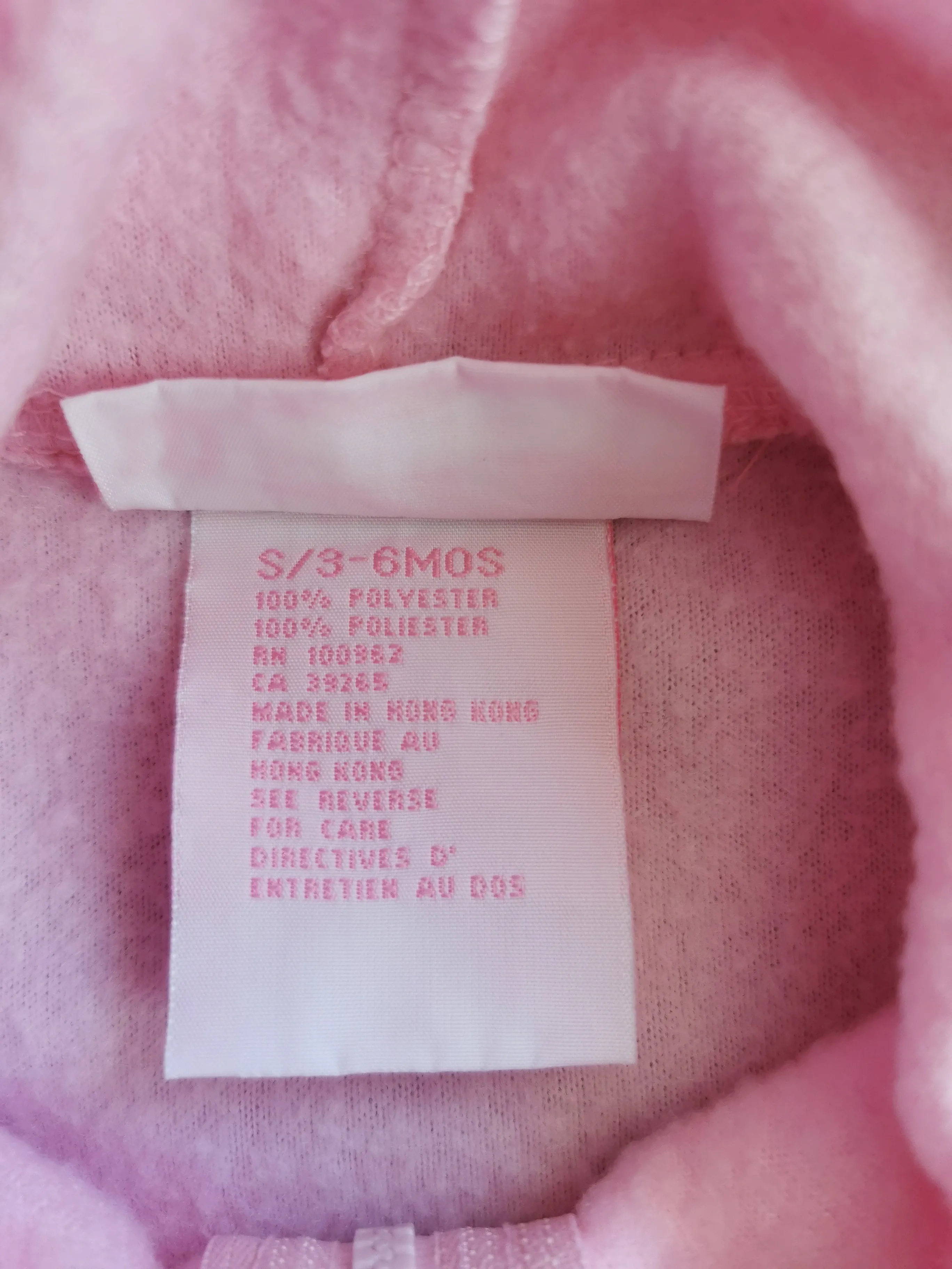 BABY GIRL SIZE 3/6 MONTHS - WILSON Soft Fleece Pullover Sweater, Pink, Ruffled EUC B27