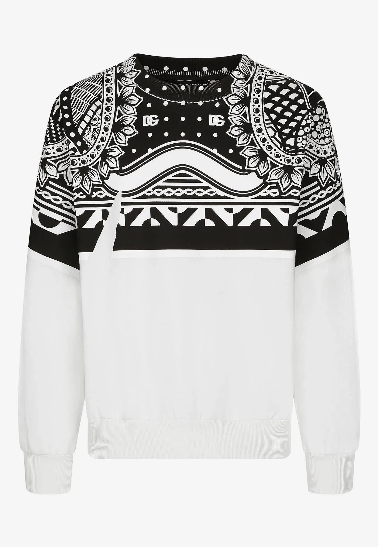 Bandana-Printed Pullover Sweatshirt