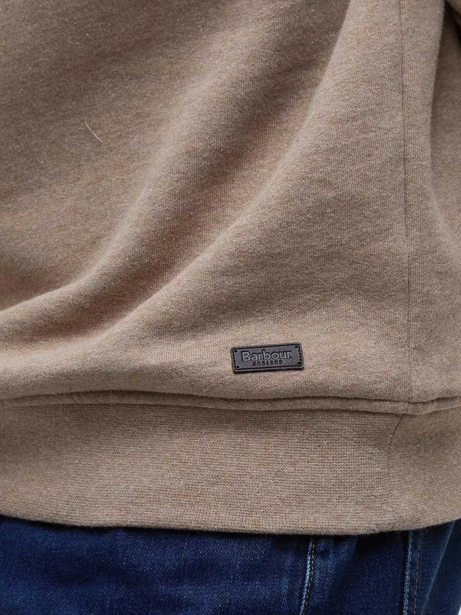 BARBOUR Nelson Essential Half Zip Jumper - Mens - Stone Marl