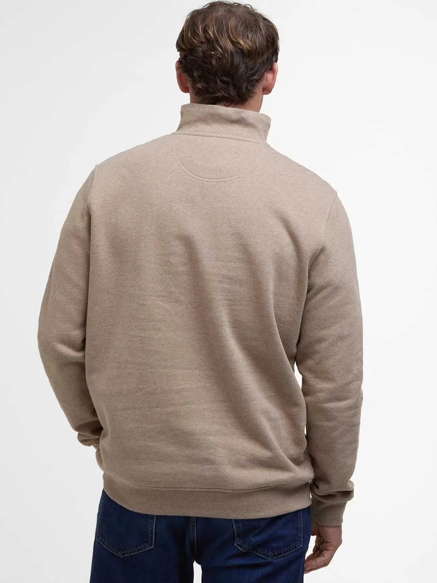 BARBOUR Nelson Essential Half Zip Jumper - Mens - Stone Marl