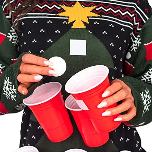 Beer Pong 3D Ugly Christmas Sweater