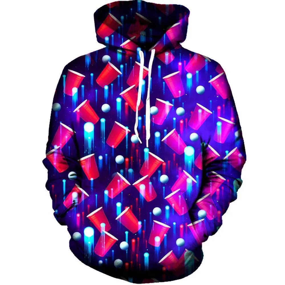 Beer Pong Red White And Blue Womens Hoodie