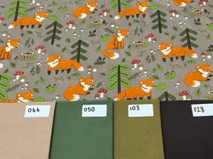 BEIGE FOXES ALPINE FLEECE PER METRE