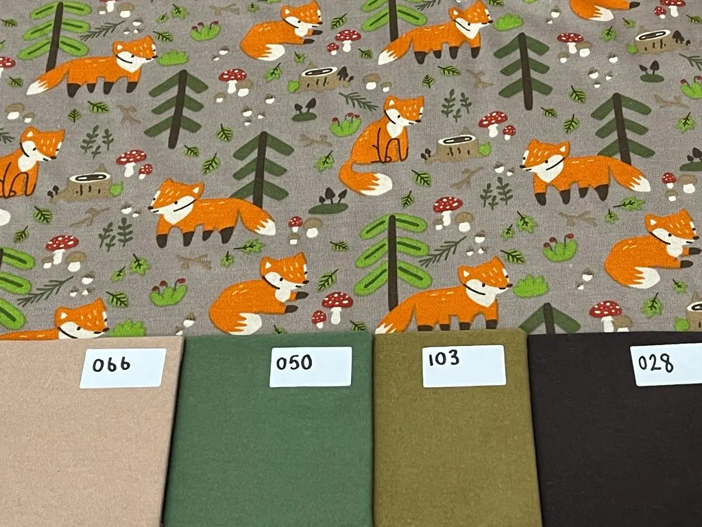BEIGE FOXES ALPINE FLEECE PER METRE