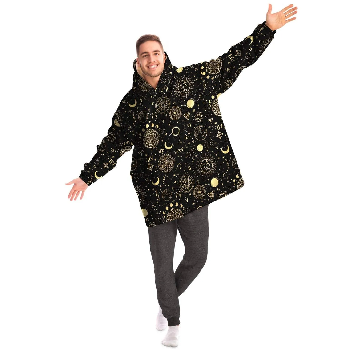 Black And Sand Celestial | Wearable Blanket Hoodie