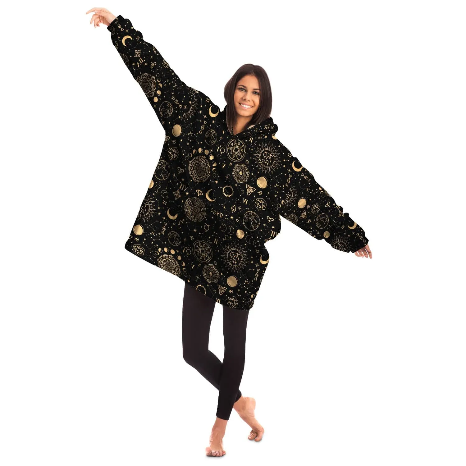 Black And Sand Celestial | Wearable Blanket Hoodie