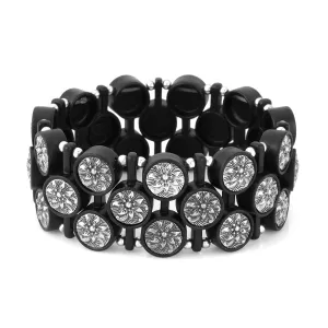 BLACK AND SILVER STRETCH BRACELETS #275SV2301 (7C3/6D1)