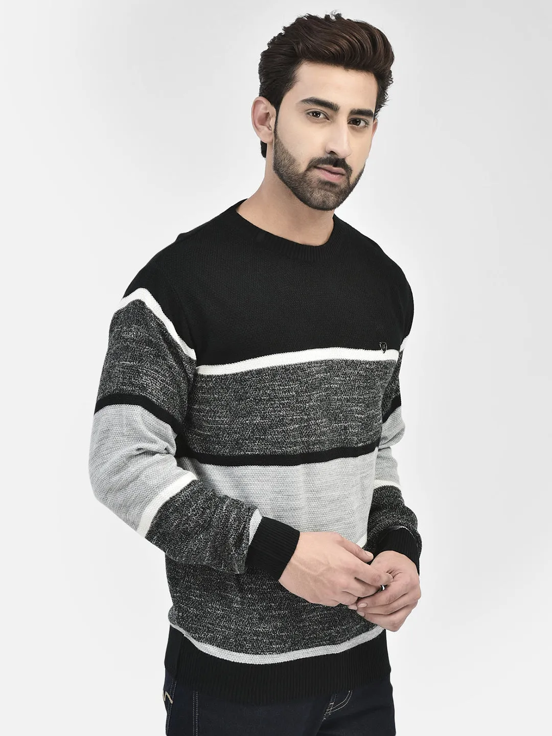 Black Colourblocked Sweaters