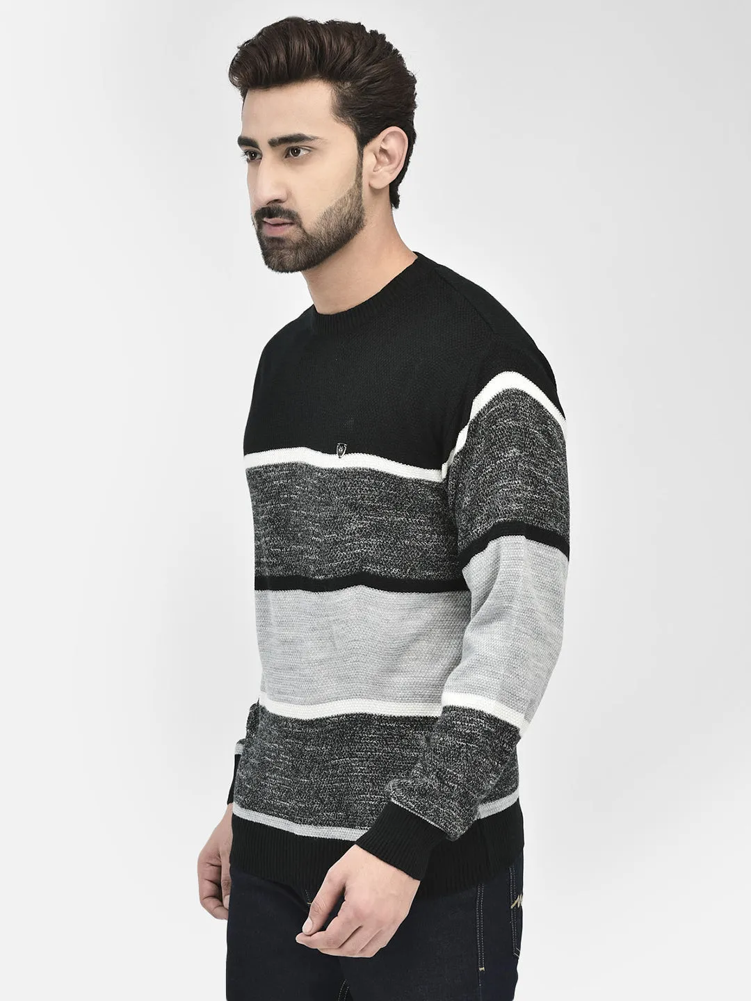Black Colourblocked Sweaters
